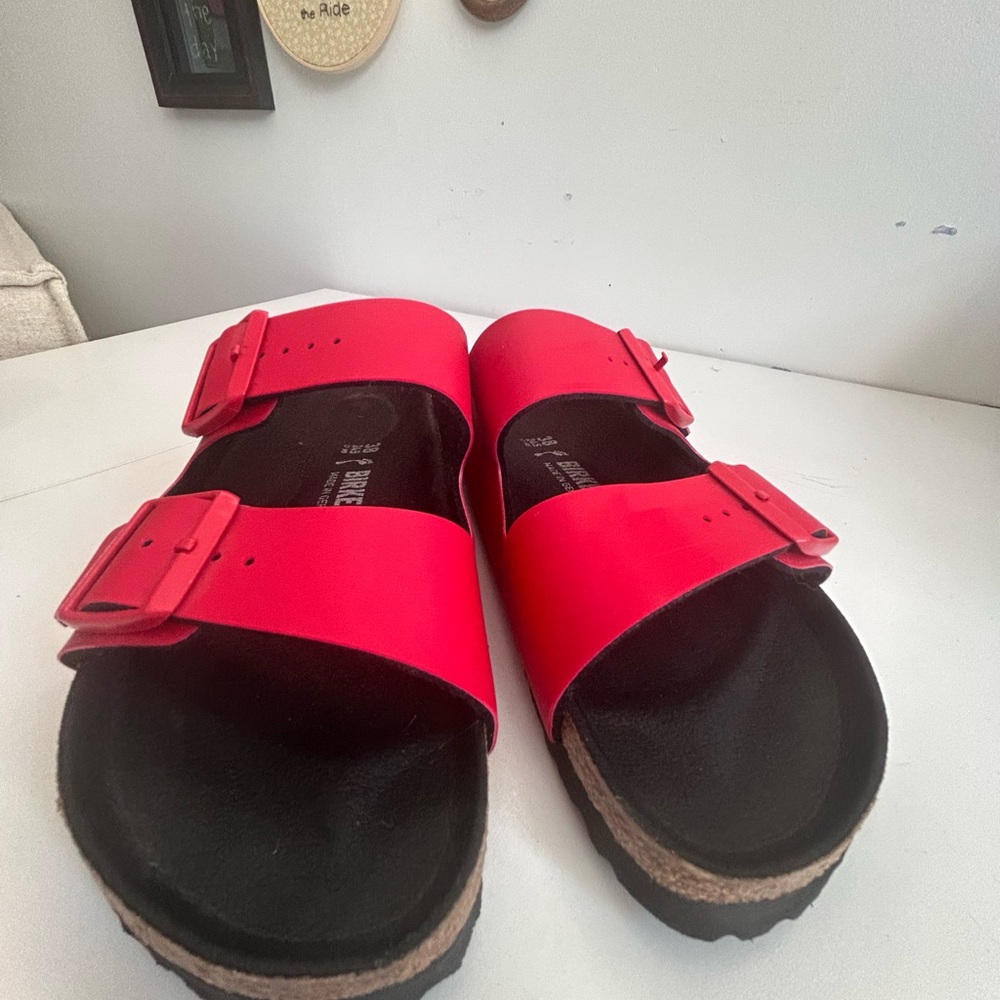 Birkenstock Women's Bold Red Sandals. Never Worn!